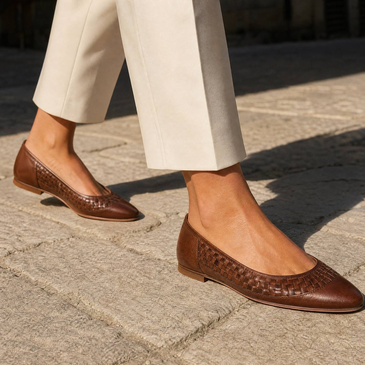 Sunlit Woven Flats campaign image